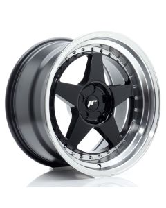 JR Wheels JR6 18x10,5 ET0-25 5H BLANK Gloss Black w/Machined Lip